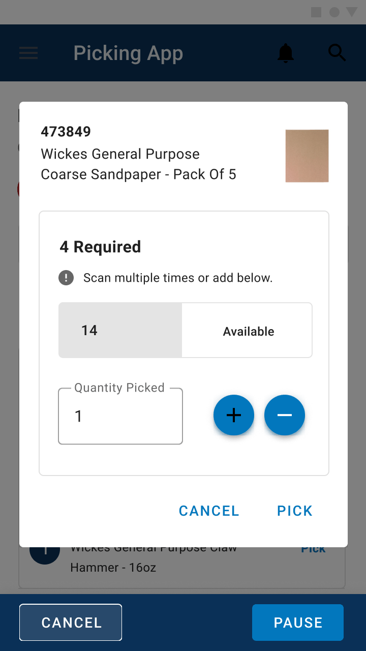 Picking an item